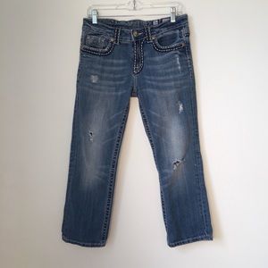 Miss Me Boyfriend Distressed Crop Capri Jeans 30x24